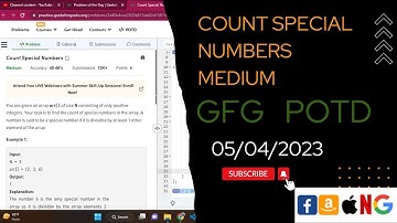 Count Special Numbers Medium ||  @gfg @CodeThurst @leetcode