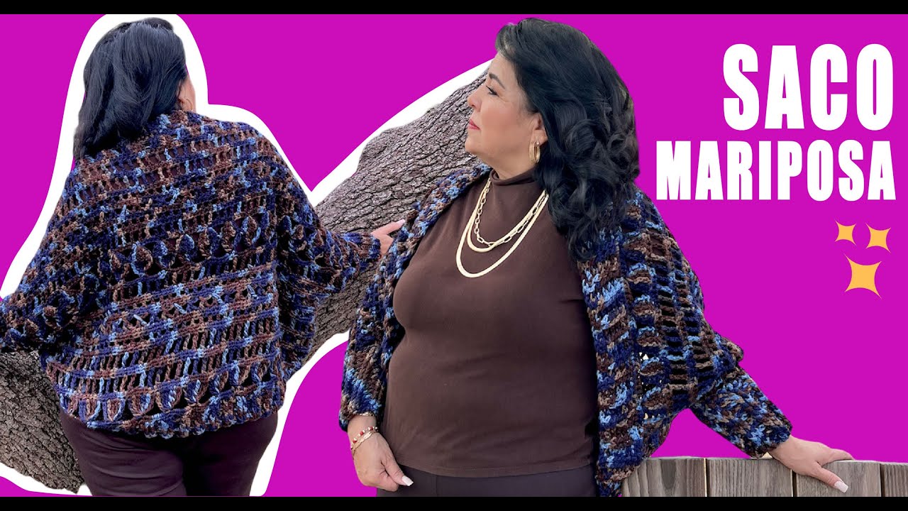 Saco Mariposa / Fácil de tejer / Cómo tejer 😍​😍 Yo Tejo con LAURA CEPEDA