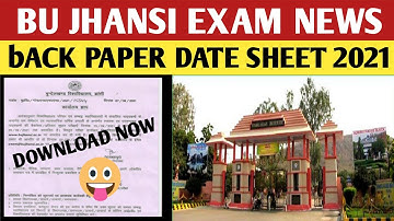 bu back paper date sheet 2021/bu jhansi back paper/bu back paper exam schedule/bu Jhansi result news