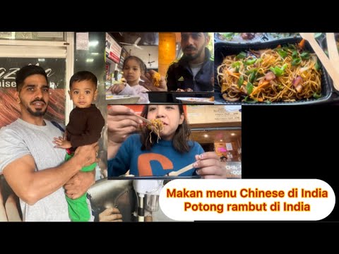 MAKAN MENU VEGETARIAN ENAK DAN POTONG RAMBUT DI INDIA!!!!! - YouTube