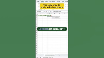 Add Stylish Circle Numbers in Excel | No Shapes! Just Formula 😲 UNICHAR Formula Secret 💥 #shorts