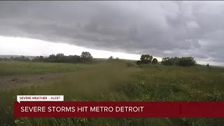 Severe storms roll through metro Detroit on Wednesday evening