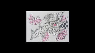 Zentangle for beginners | zentangle string | free hand drawing idea 