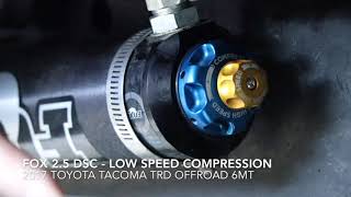 Toyota Tacoma Fox 2.5 DSC Ext Resi  How to Adjust your DSC Suspension & Explained