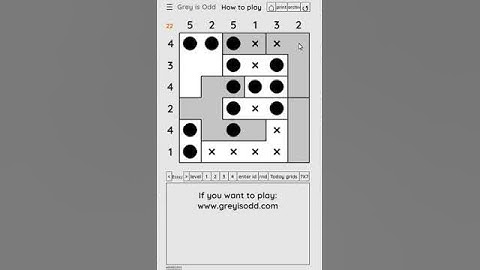 Grey is Odd - Today grids. Solution level 3 6X6 dated 03-12-2024