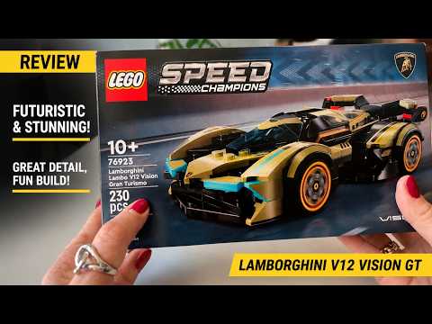 LEGO Speed Champions Lamborghini Lambo V12 Vision GT Super Car, Formula 1 Vehicle Toy, Driving