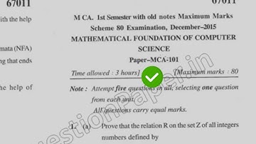 2015 Mdu MCA 1st Sem Mathematical Foundation of Computer Science Question Paper #MduQuestionPaper