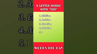8 letter words ending with the suffix "ISM" #englishlearners #englishlearning #youtubeshorts