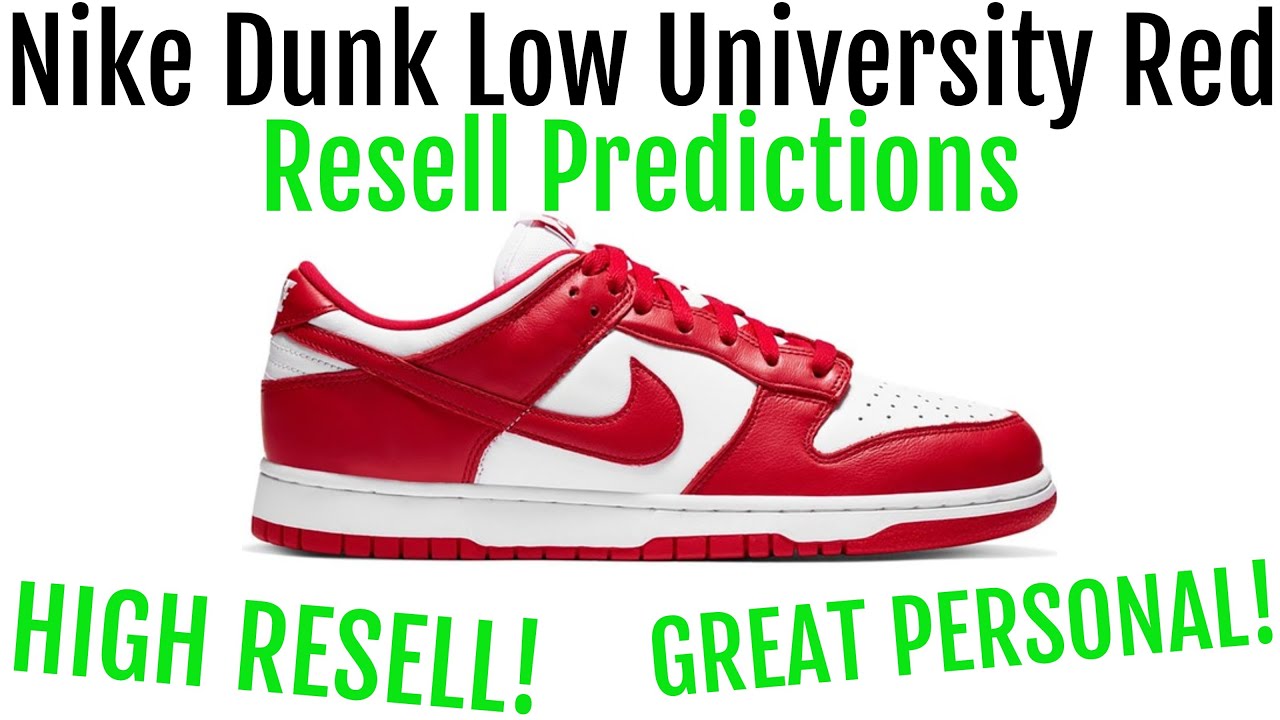 dunk low university red resell price