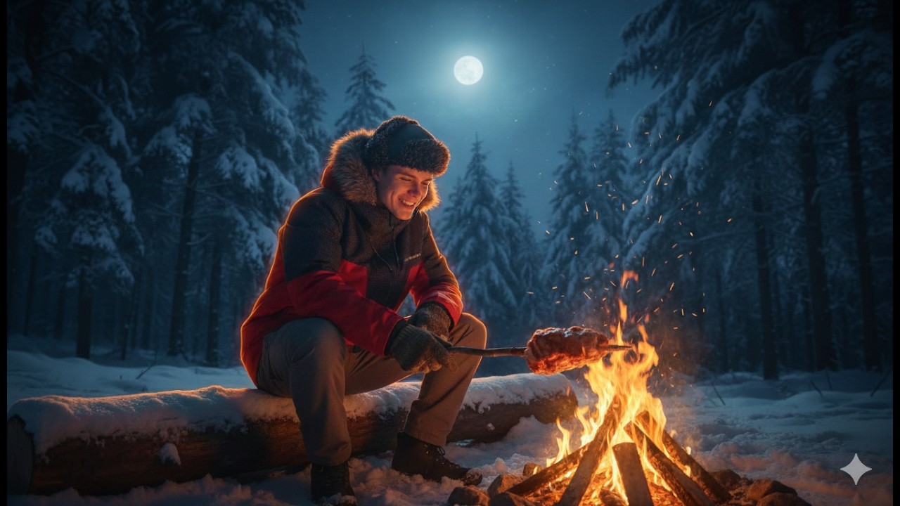 Mroźny Biwak w Lesie