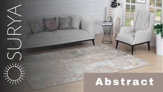 Close-up on our Modern Abstract Rug MARTINA (white&beige) | SURYA Europe