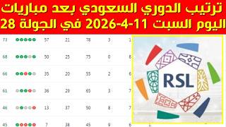 ترتيب الدوري السعودي بعد مباريات اليوم السبت 11-4-2026 في الجولة 28