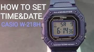 HOW TO ADJUST TIME AND DATE CASIO DIGITAL WATCH W-218H