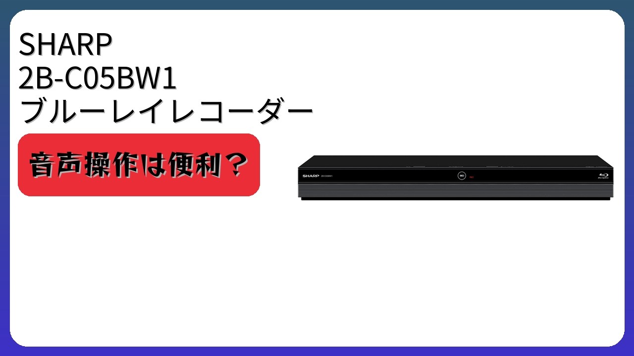レビュー (2026): SHARP 2B-C05BW1 ブルーレイレコーダー。まとめ