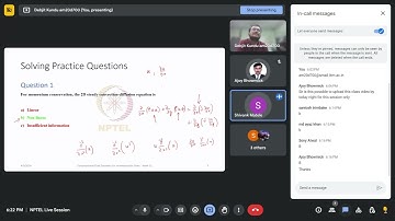 NPTEL LIVE SESSIONS - Computational Fluid Dynamics for Incompressible Flows - Week 10