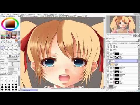 (Paint Tool SAI) Cute Sachi - Coloring process! [HD]
