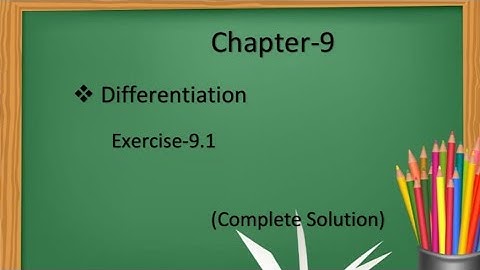 #maths1|Differentiation | Chapter 9 | Exercise 9.1