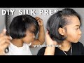 HOW TO: SILK PRESS ON NATURAL HAIR AT HOME + TRIM  | CURLY TO STRAIGHT | PROFESSIONAL RESULTS