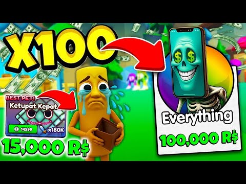 х100 ПРОКАЧКА НУБА С ПИТОМЕЦ ЗА 15000 РОБУКСОВ В ЭВОЛЮЦИИ БРЕЙНРОТ! ROBLOX Brainrot Evolution