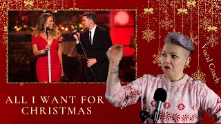 Mariah Carey and Michael Bublé - All I want For Christmas Vocal Coach Analysis and Reaction