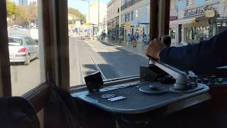 Lisbon tram drivers' view on 'new' route 24 - full trip in HD