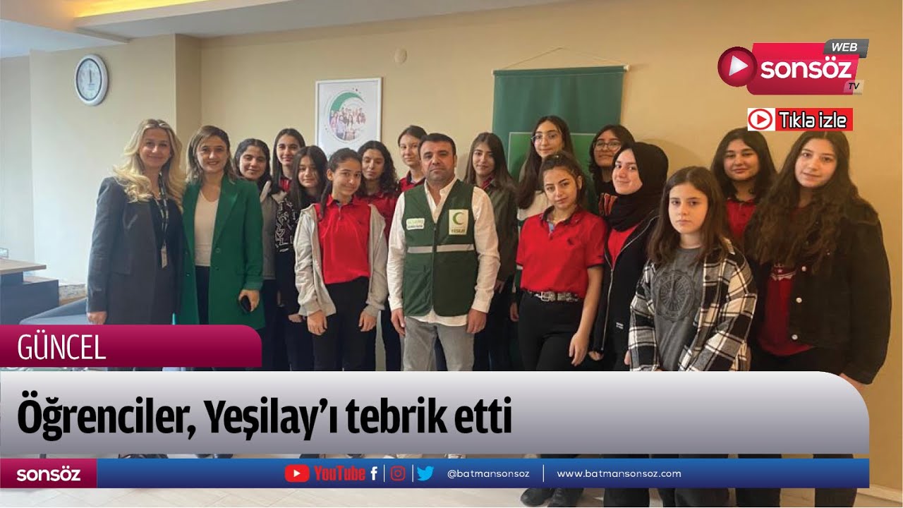 &Ouml;ğrenciler, Yeşilay&rsquo;ı tebrik etti