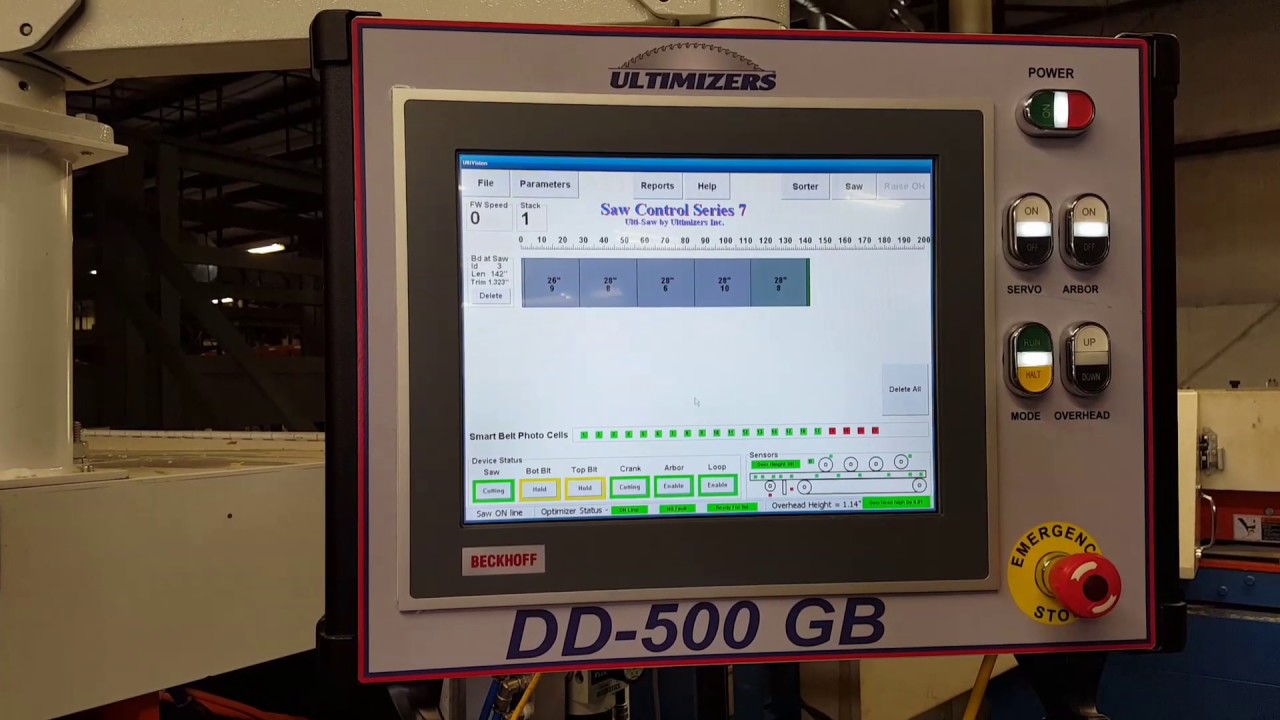 Ultimizers Duo Drive hi-speed optimizing crosscut saw installation