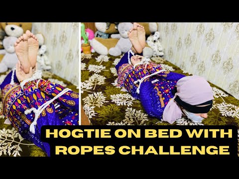 Hogtie On Bed With Ropes Challenge | Hogtie Escape Challenge | #aqsaadil #silentaqsa #challenge #gag