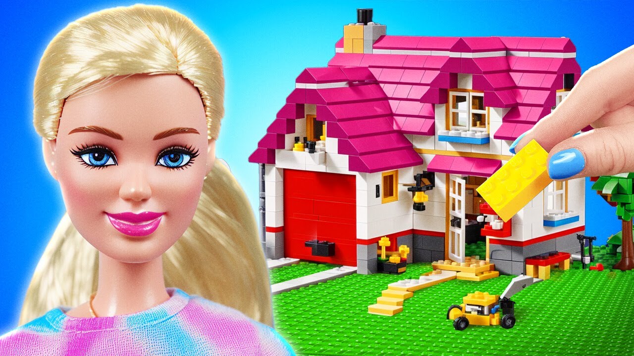 全新123 GO! 我為我的芭比娃娃建造了樂高小屋 👸💕 迷你手工藝與DIY