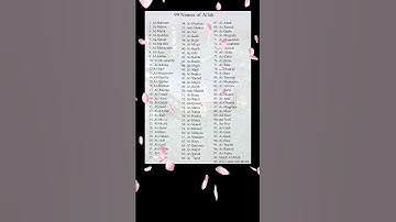 Thumbnail of Allah K 99 Names Names Of Allah Subhanallah