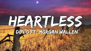 Diplo ft. Morgan Wallen - Heartless ( Lyric Video ) Kane Brown, Dan + Shay,...