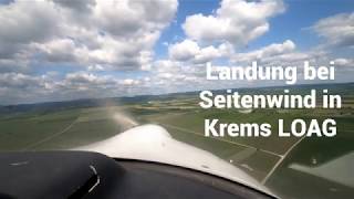 Landung In Krems Loag Bei Seitenwind 4K