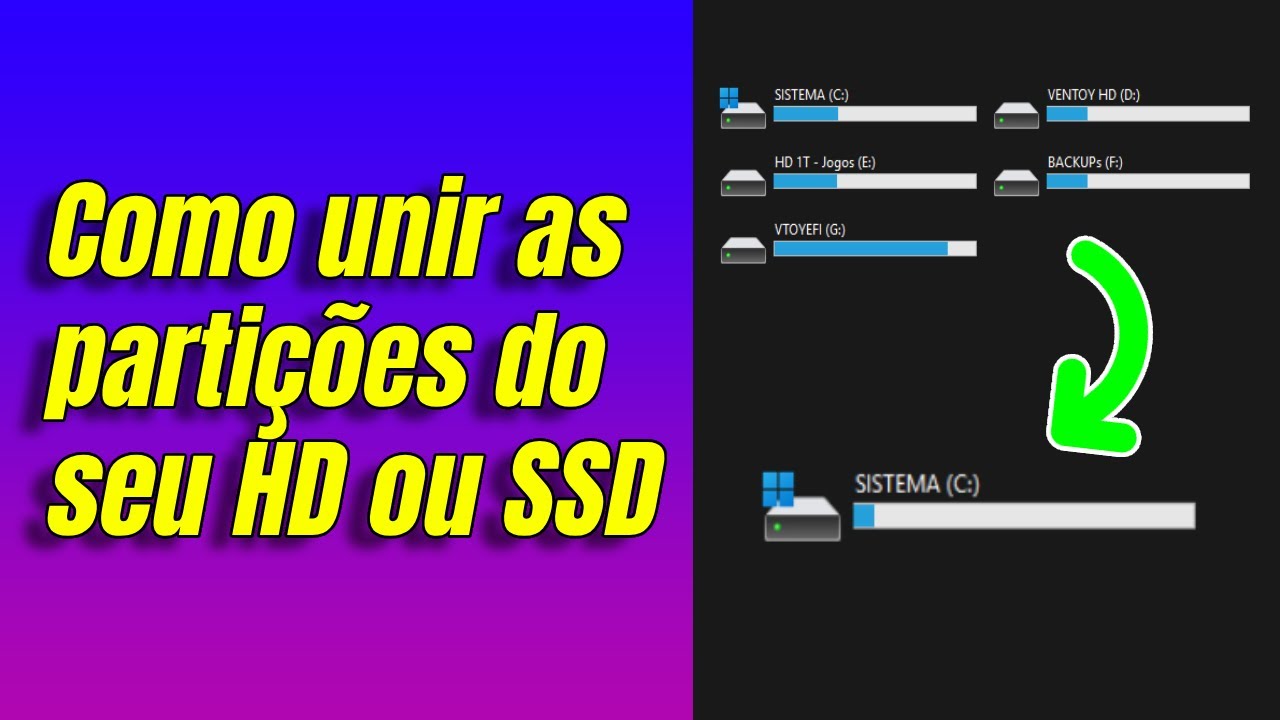 Como JUNTAR as Partições do seu HD ou SSD (Tutorial Rápido e Fácil ...