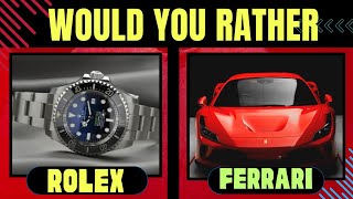 Would you Rather Luxury Edition || daily quiz || quiz monster
