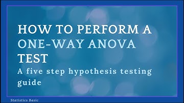 One-Way ANOVA | Part 2: A 5-Step Hypothesis Testing Procedure.