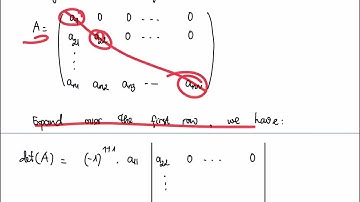 The determinant of a triangular matrix is the product of the main diagonal entries