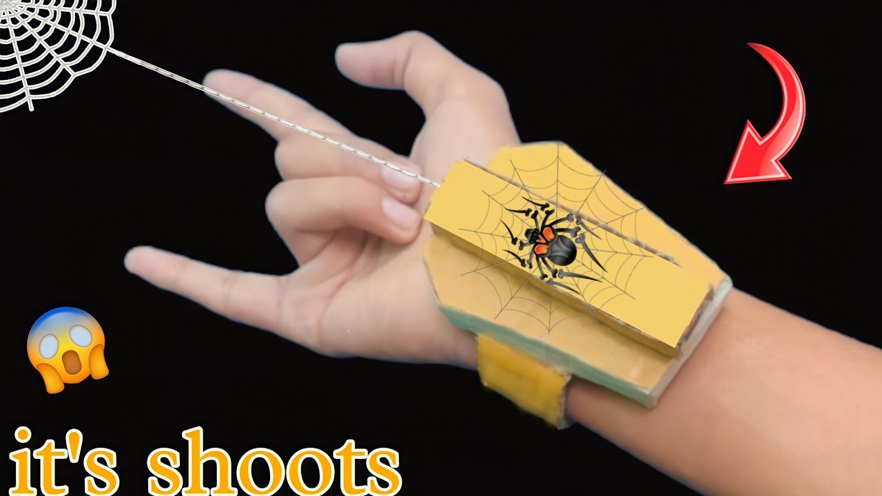 How to make spider man web Shooter without spring 😱  Shooter with rubber band 🔥 