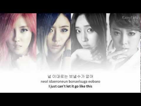 T-ara - Don't leave~ lyrics on screen (KOR/ROM/ENG)