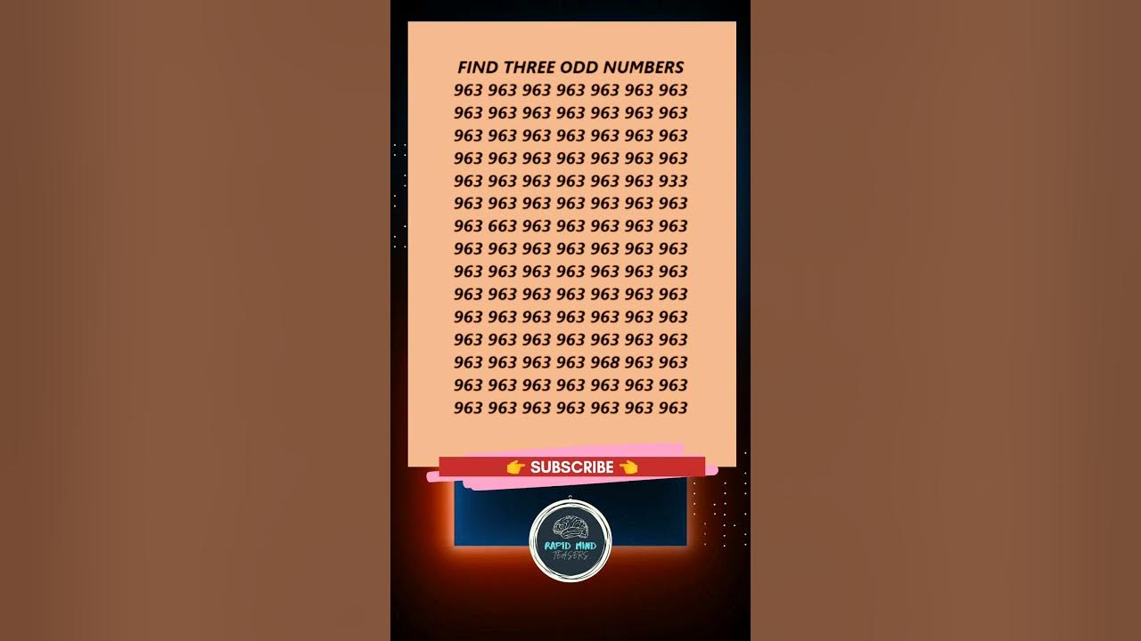 Find three odd Numbers Challenge youtube edition Challenge youtube ...