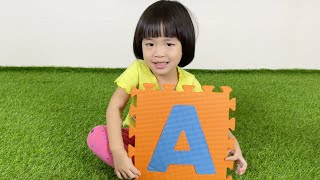 Lynda pretends to learn ABC English Alphabet from mummy