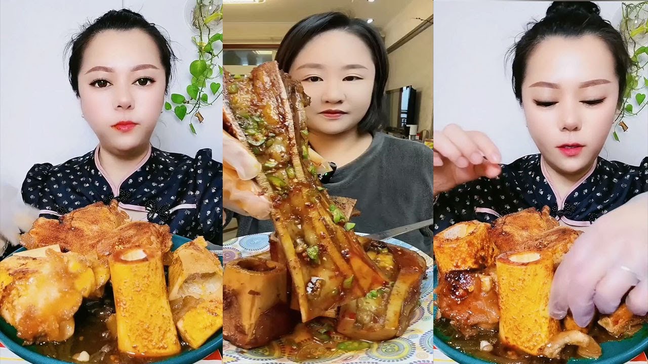 MUKBANG ASMR Eating roasted big bone marrow so yummy