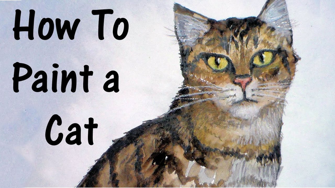 how to paint  a cat  in watercolor and colored pencil YouTube