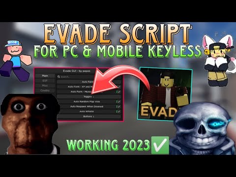 NEW* EVADE 🍀 HACK GUI 🔥 BEST MONEY FARM, GODMODE, FAST REVIVE