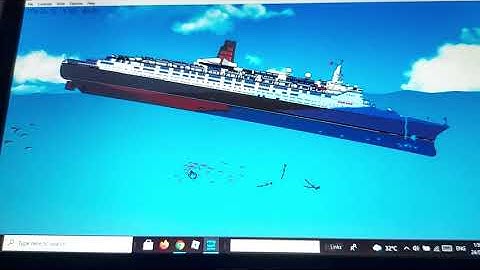 Floating Sandbox Queen Elizabeth 2 sinks like the titanic part 1
