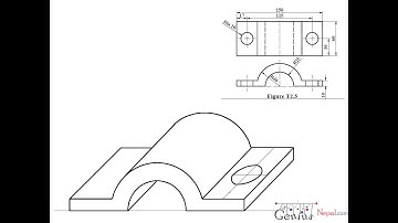 Engineering Drawing Tutorials/Oblique drawing with front and side view (T 2.5)