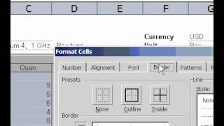 Microsoft Office Excel 2003 Border styles Wealth