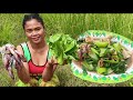 Cooking octopus with bok choy -  eating delicious