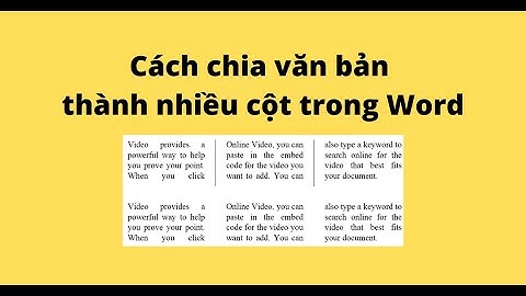 Cách chia văn bản thành nhiều cột trong Word