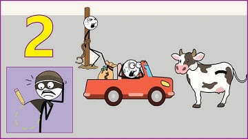 Thief Draw Escape Puzzle: Funny Game All Levels Gameplay (iOS,Android) Part 2 - Levels 40 + 70