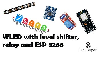 WLED on Nodemcu with logic level shifter, relay. ESP8266  ws2812b Aircoookie txs0108e home assistant